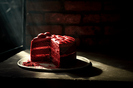 红色的蛋糕图片
