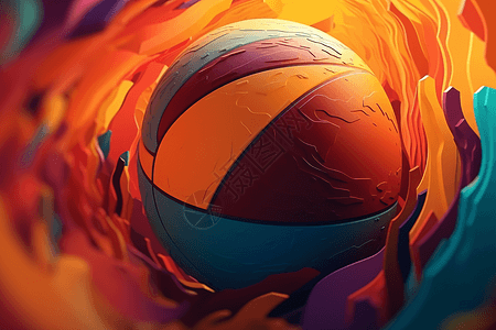 彩色的篮球背景图片