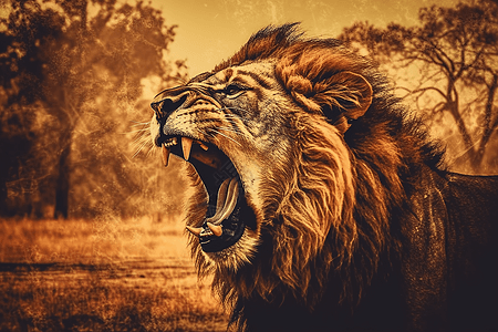 狮子咆哮背景图片