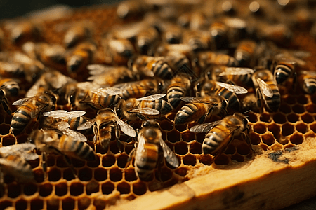 蜜蜂在忙碌工作图片