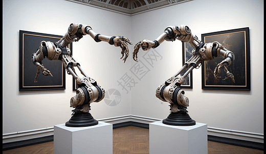 在画廊中跳舞的机器人图片