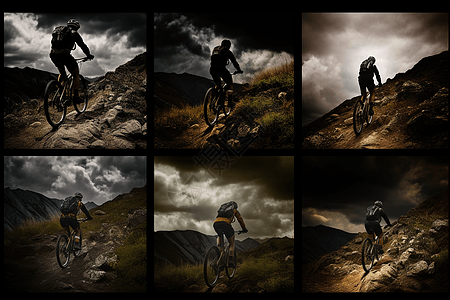 山地自行车手比赛图片