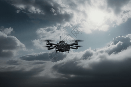 空中的无人机背景图片