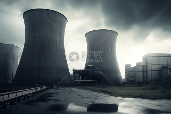 城市中的核电站图片