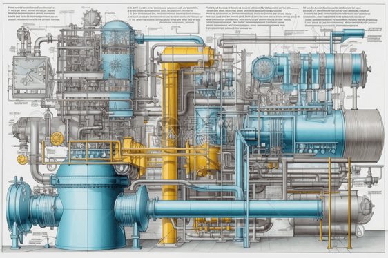 发电厂的组件和机械图片