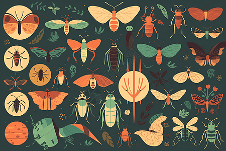 昆虫与叶子图片