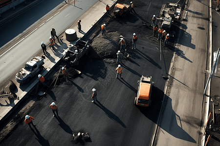 道路上的工人图片