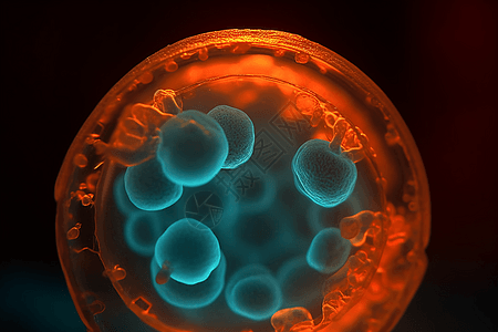 单个细胞的显微镜视图图片