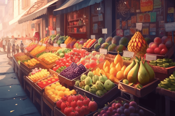 市场上的水果图片