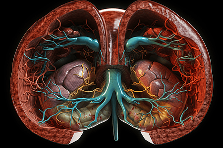 肝脏内部血管图片