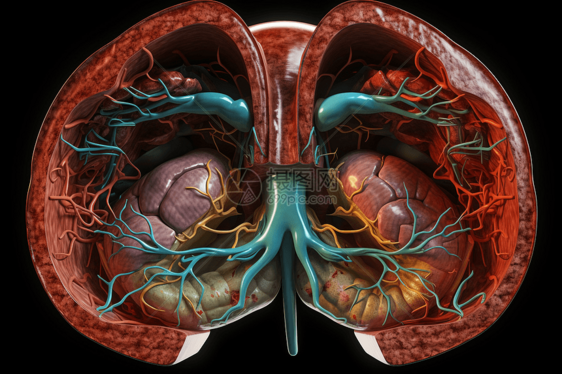 肝脏内部血管图片
