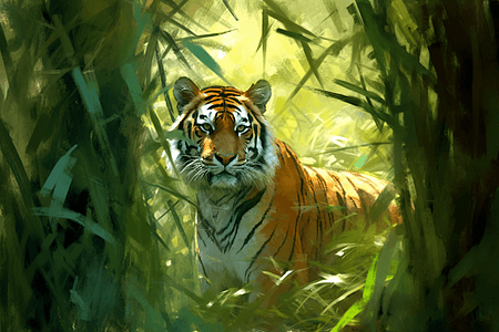 林中的老虎图片