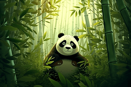 喜欢竹子的熊猫图片