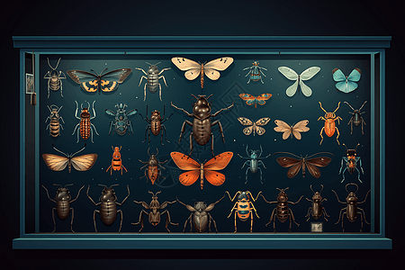 各式各样的的昆虫标本图片