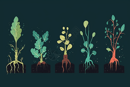 植物在土里生长图片