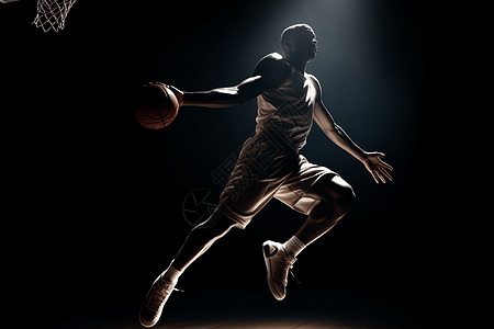 跳跃的篮球运动员图片