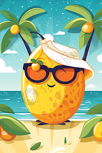 沙滩上的芒果图片