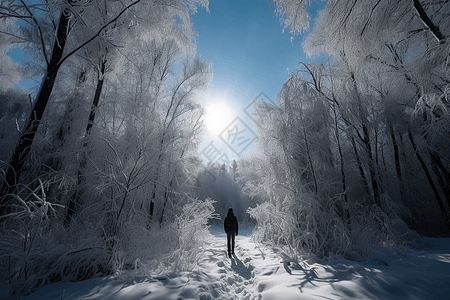 雪白的森林图片