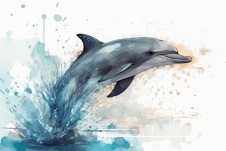 海豚跳出水面图片