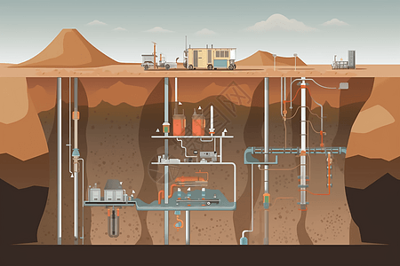 地热井剖面插图背景图片