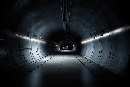漆黑无人的隧道图片
