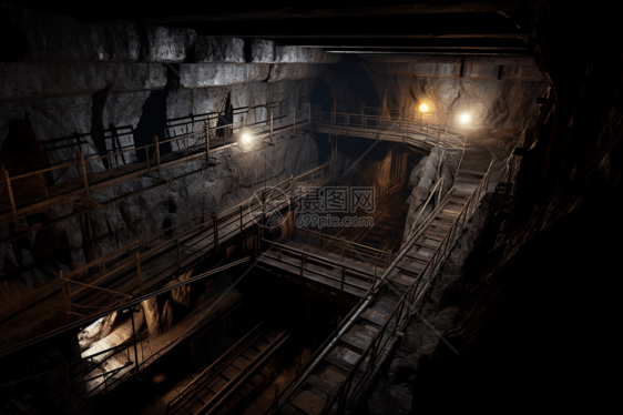 煤矿竖井的场景图片