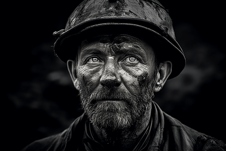 采掘初期的煤矿工人图片