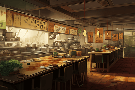 中餐厅的厨房图片