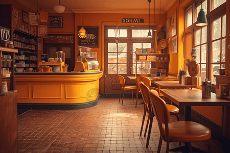 复古风格的咖啡店图片