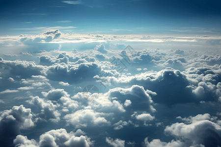 湛蓝的天空下的白云图片