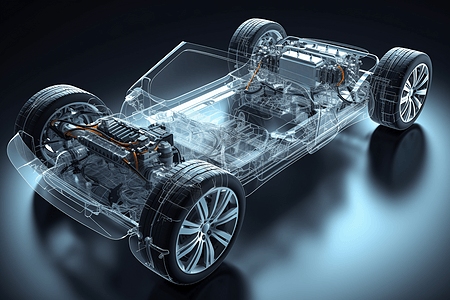 电动汽车模型的动力总成高清图片