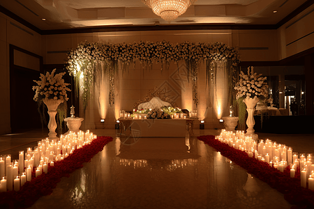 夜间的婚礼大厅图片