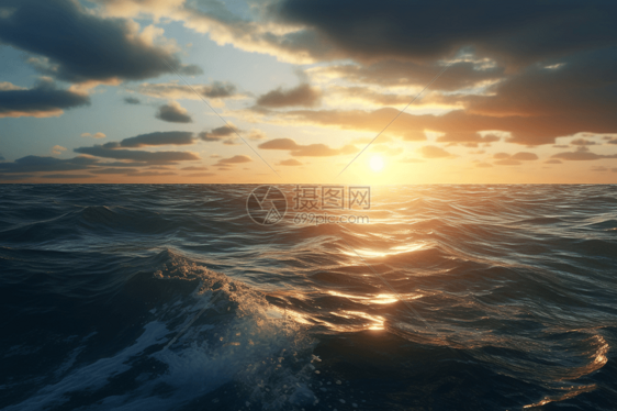 日落的大海图片