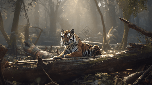 丛林休息的老虎图片