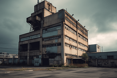 荒废工厂建筑图片