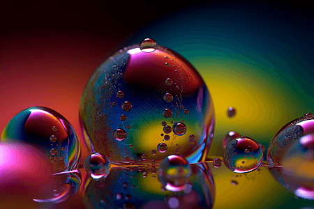 彩色透明泡泡图片