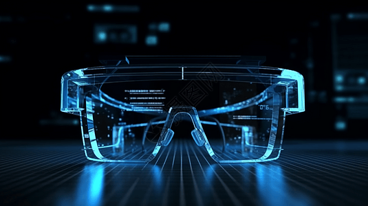 VR眼镜上的虚拟测试背景图片