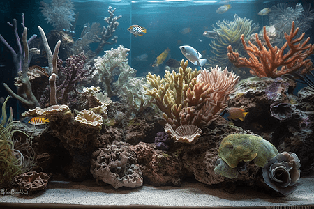 世界地标海底生活的各种珊瑚背景