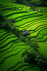 夏日的梯田背景图片