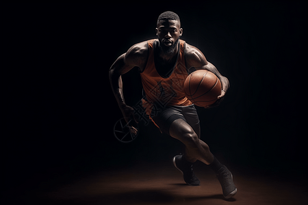 篮球运动员在跑动中图片