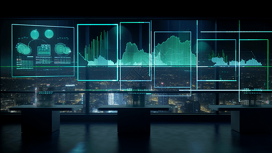 虚拟屏幕和统计数据图片