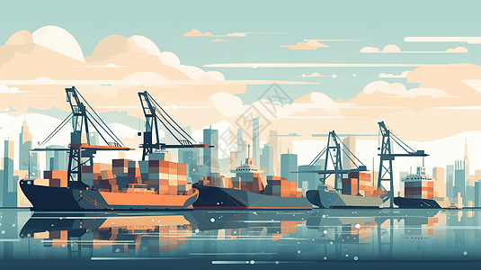 工业港口的船舶图片