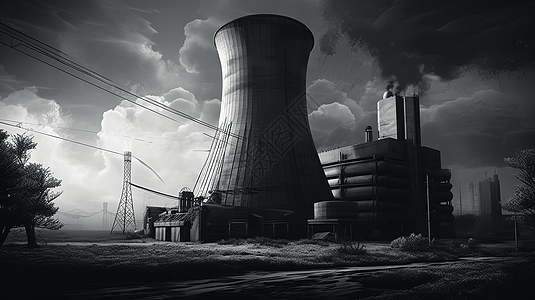 郊外的核电站图片