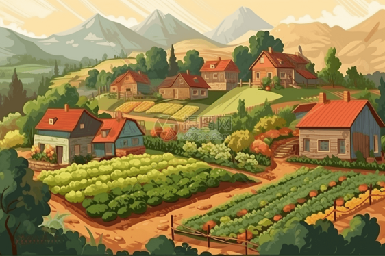 小村庄的菜园图片