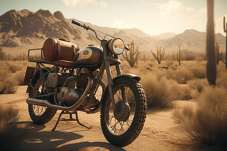沙漠摩托车图片