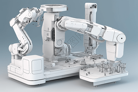 白色智能机械臂背景图片