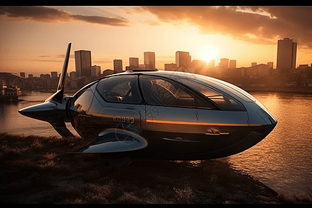 未来派飞行汽车图图片