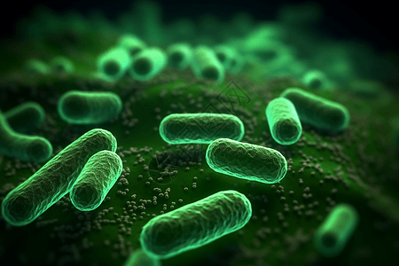 微观绿色细菌图片