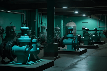 工厂室内工厂里的泵站设计图片