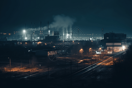 夜间工业建筑图片